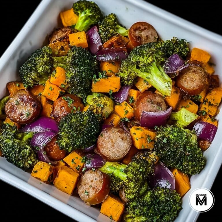 Honey Garlic Sheet Pan Sausage with Roasted Vegetables Recipe