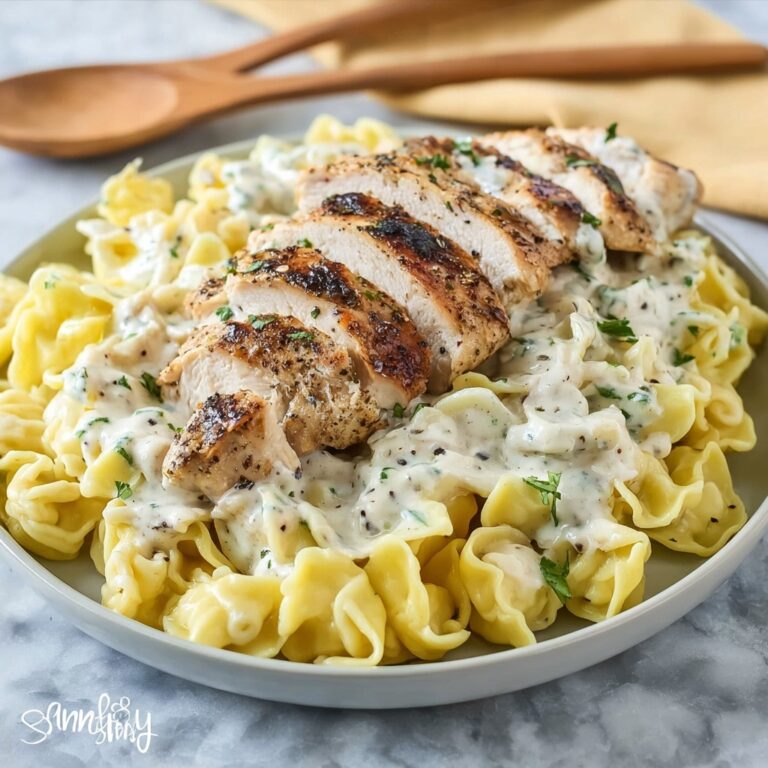 Tortellini Alfredo with Grilled Chicken Recipe