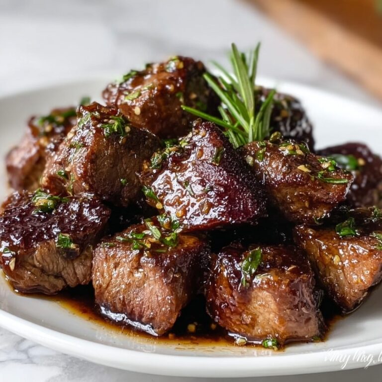Healthy Clean High Protein Garlic Balsamic Steak Bites Recipe
