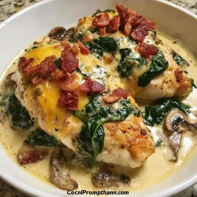 Smothered Chicken with Spinach and Bacon: A Creamy Delight Recipe