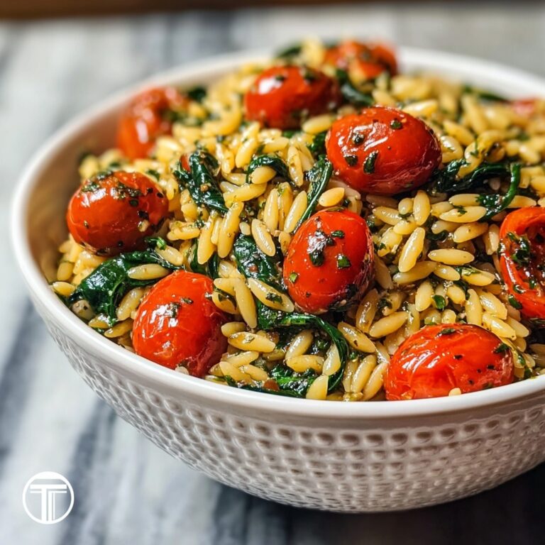 Easy Buttered Orzo with Spinach & Cherry Tomatoes Recipe